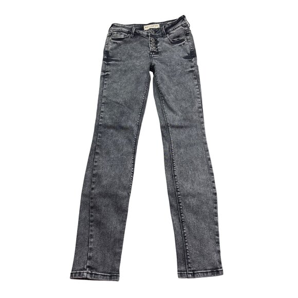 Bullhead Denim Co. High-Rise Skinniest Jeans Size 0 Grey Button Fly - Picture 1 of 6